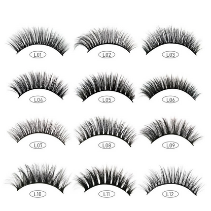 Bronson Professional Eyelash Set 3d False Long And Natural Eye Makeup - L07 - Dista