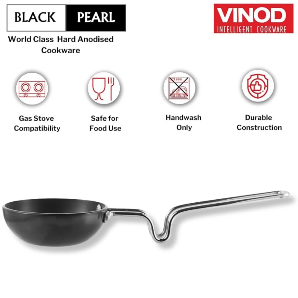 Vinod Black Pearl Hard Anodised Tadka Pan - Jumbo - Dista