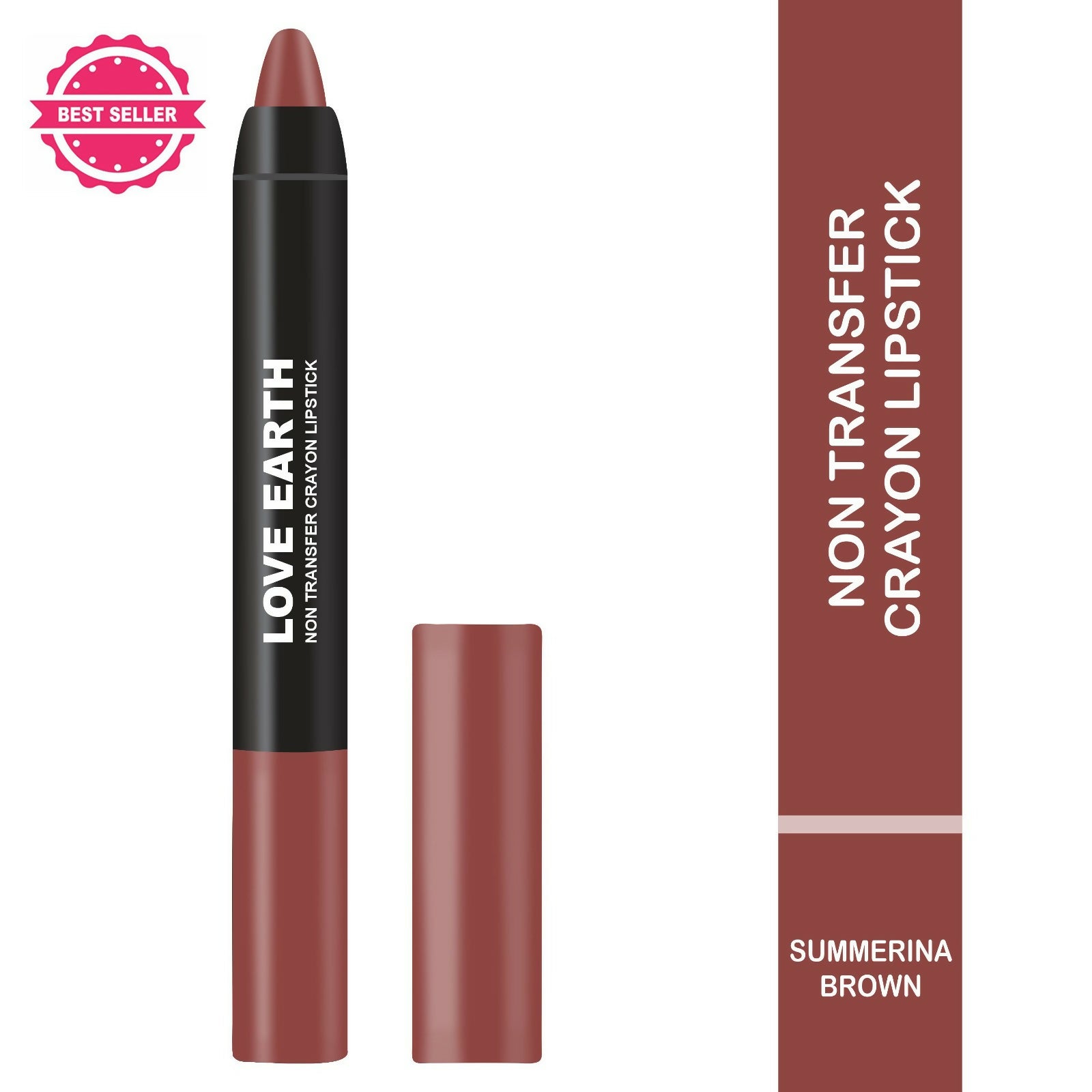 Love Earth Lip Crayon Non-Transfer Lipstick - Summerina Brown - Dista
