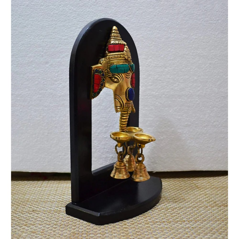 CraftVatika Handwork Ganesha Wall Hanging With Oil Lamp