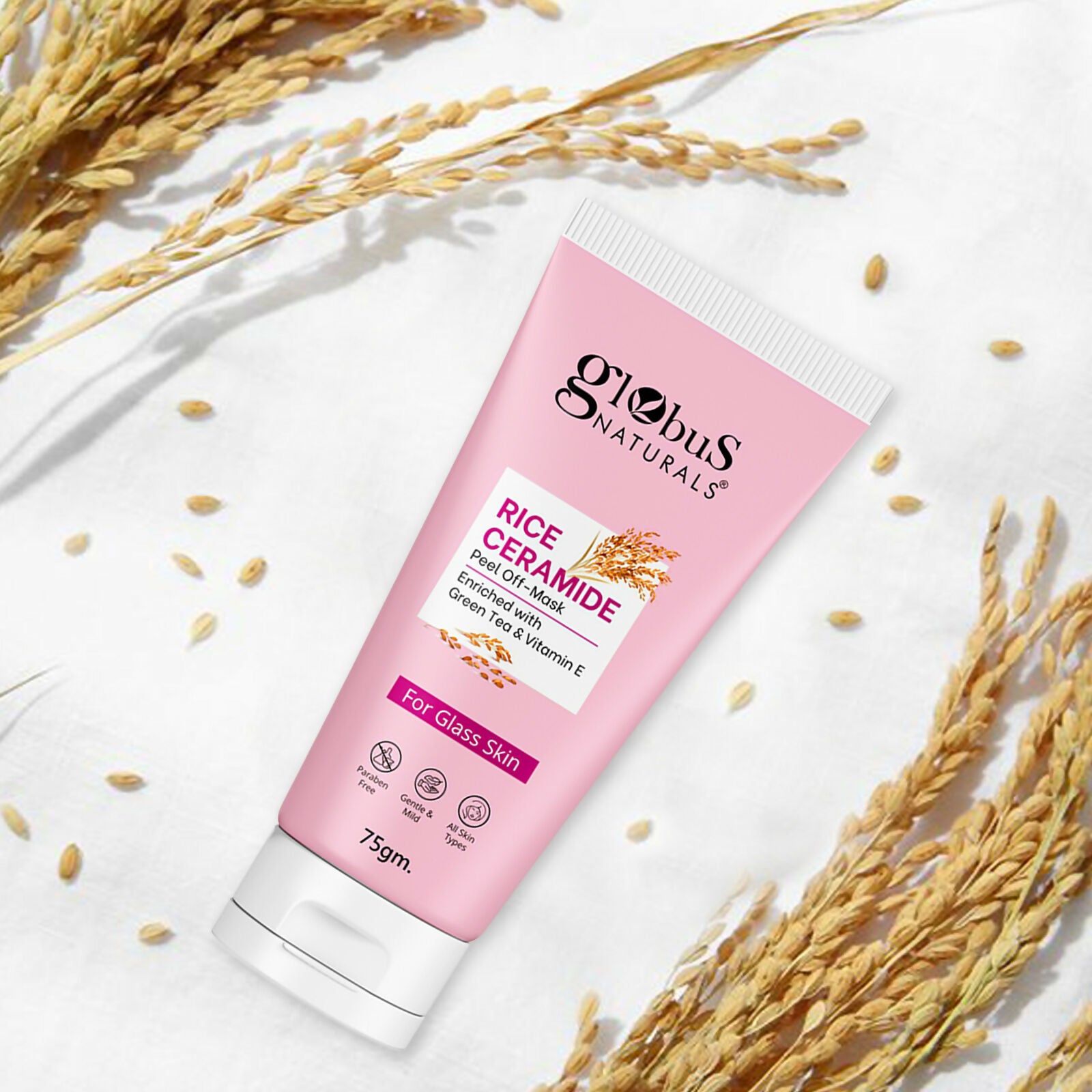 Globus Naturals Rice Ceramide Peel Off Mask, For Korean Glass Skin