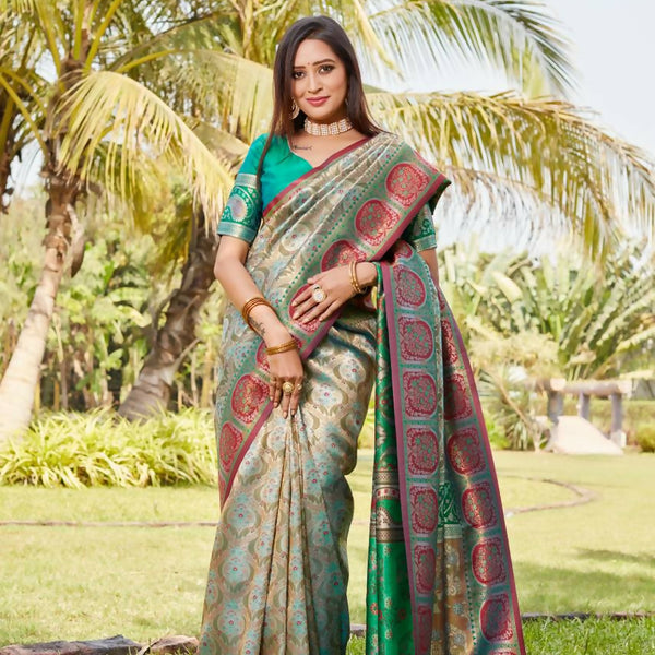 Vastranavya Boutique Collection Kanjivaram Soft Silk Saree With Unstitched Blouse - Brown - Distacart