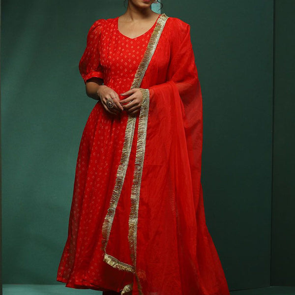 Sangria Printed Kurta & Trouser With Dupatta - Distacart