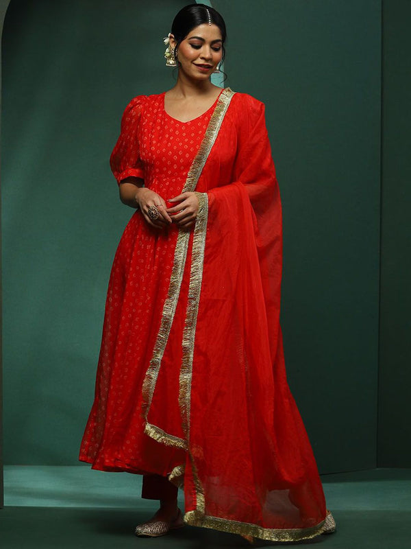 Sangria Printed Kurta & Trouser With Dupatta
