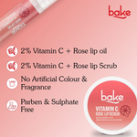 Thumbnail for Bake Vitamin C Rose Lip Kit With Lip Balm SPF 25 & Lip Scrub For Dark & Pigmented Lips - Distacart