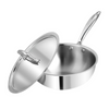Vinod Platinum Triply Stainless Steel Deep Frying Pan with Lid - Dista