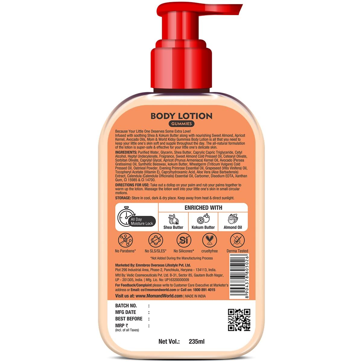 Mom & World Kidsy Gummies Moisturising Body Lotion - Distacart