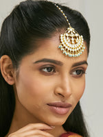 Thumbnail for Nuyug 22k Gold Plated Crescent Maang Tikka