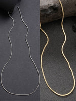 Thumbnail for NVR Women's Set of 2 Silver & Gold Rhodium-Plated Minimal Chain - Distacart