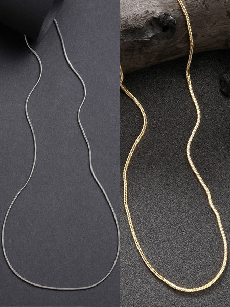 NVR Women's Set of 2 Silver & Gold Rhodium-Plated Minimal Chain - Distacart