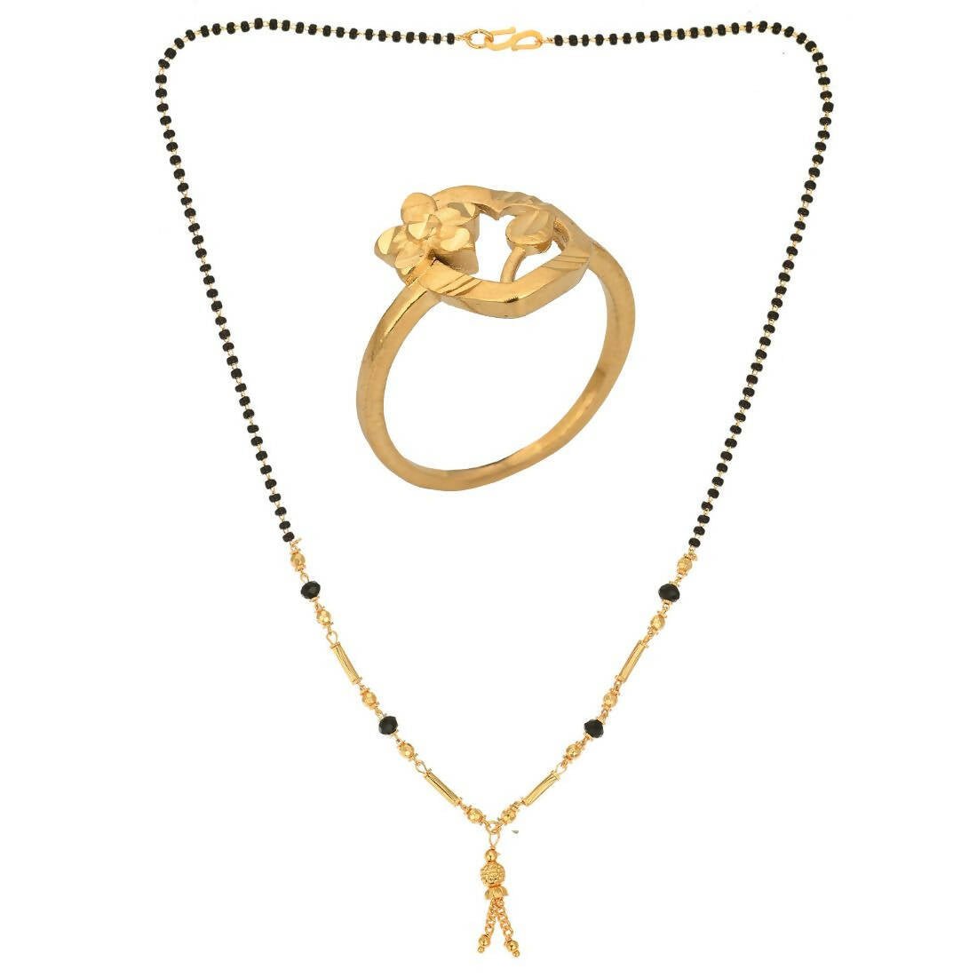 AanyaCentric Gold-plated Mangalsutra & Ring Set - Distacart