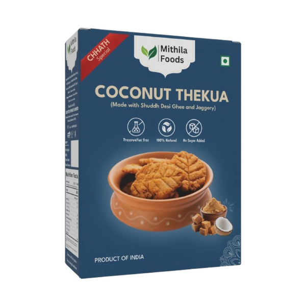 Mithila Foods Bihari Coconut Thekua With Desi Ghee Jaggery & Sesame Seeds - Distacart