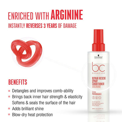 Schwarzkopf Professional Bc Peptide Repair Rescue Micellar Clean Combo (Red) - Distacart