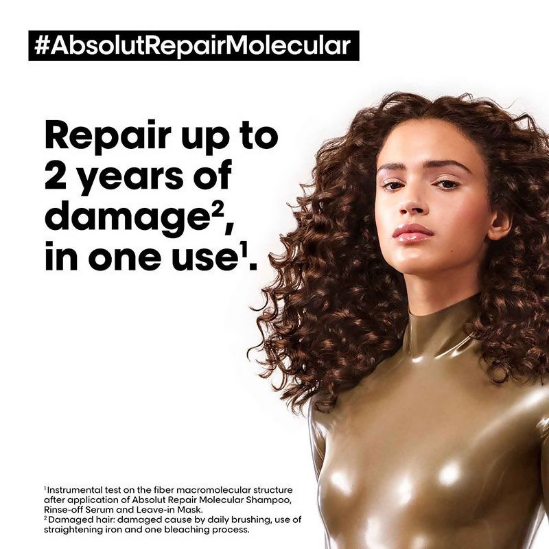 L'Oreal Professionnel Absolut Repair Molecular Shampoo & Rinse-Off Serum For Damaged Hair - Distacart