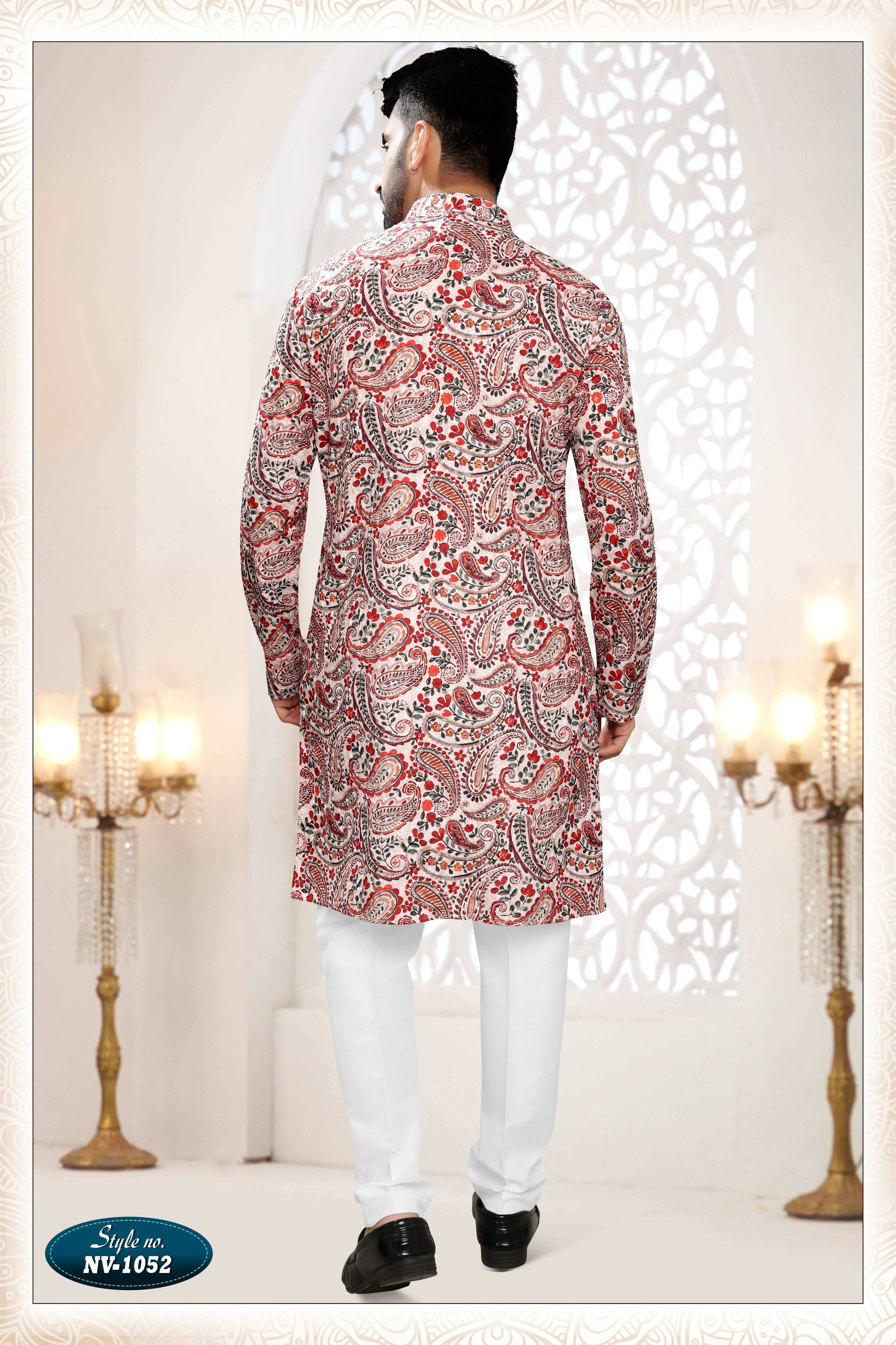 Joban Fashion Men's Cream Straight Rayon Thread And Sequence Embroidery All Over Kurta Set - Distacart
