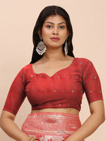 Thumbnail for Astita Linen Cotton Red Saree