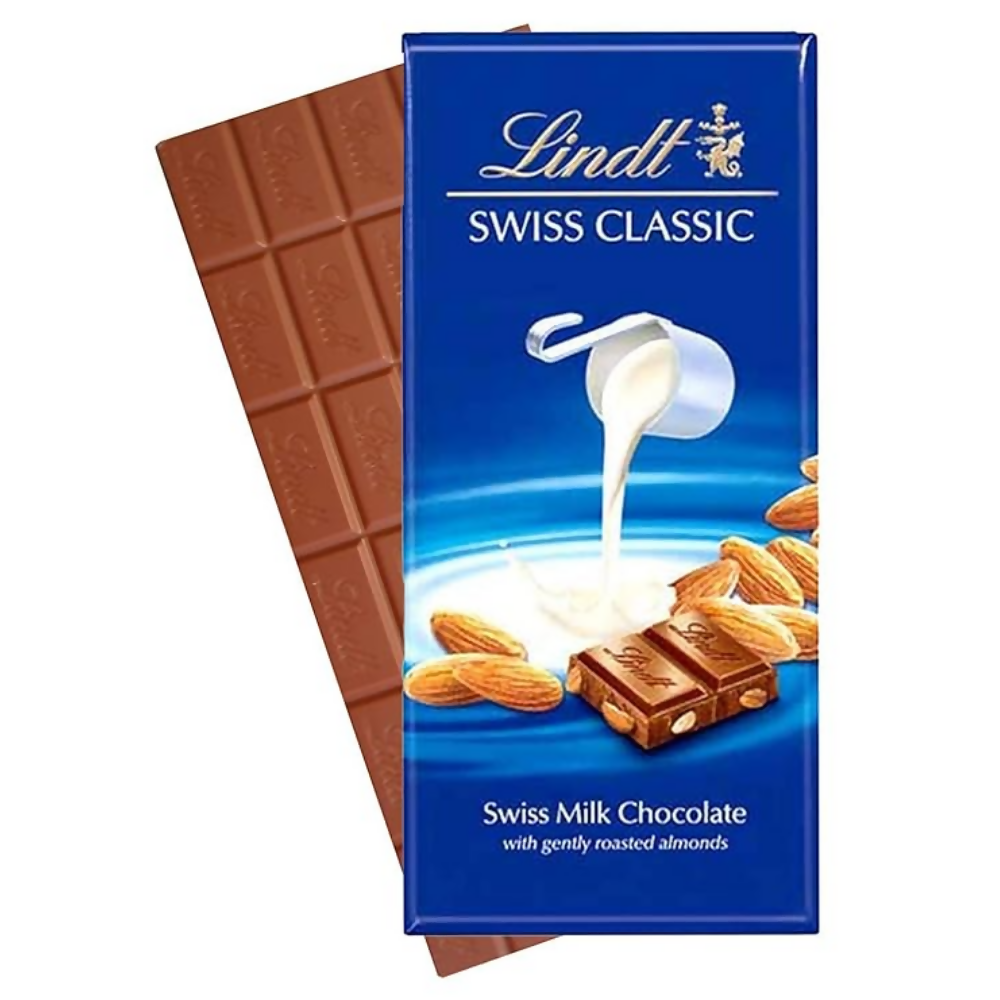 Lindt Swiss Classic Bar Chocolate, Almond - Dista