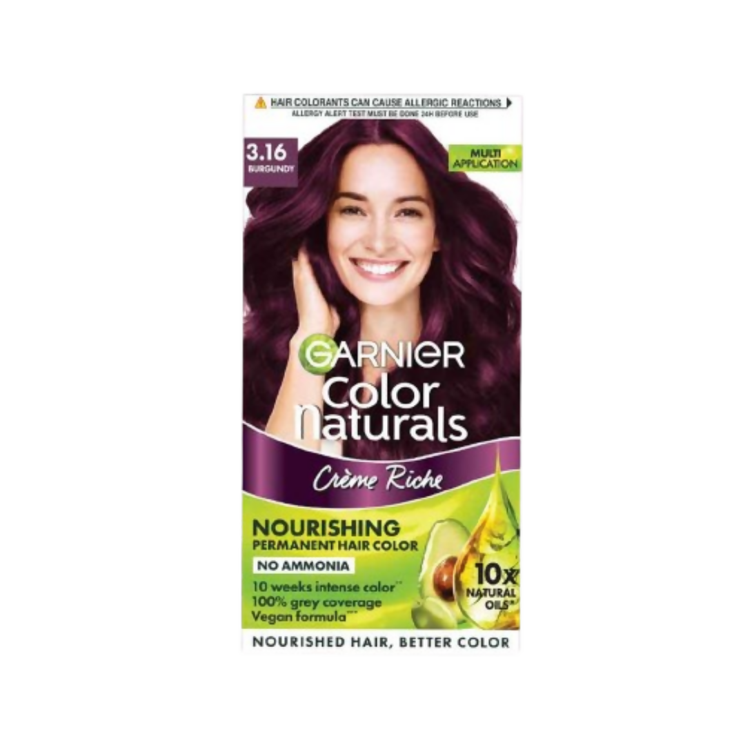 Garnier Color Naturals Creme Riche Hair Color - Shade 3.16 Burgundy - Distacart