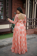 Thumbnail for Aayaa Pure Chanderi Gown With Heavy Digital Print - Multi Color - Distacart