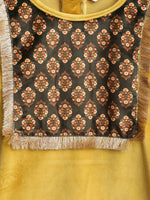 Thumbnail for Ahalyaa Mustard Color Digital Print Velvet kids Kurta Palazzo Set For Girls - Distacart