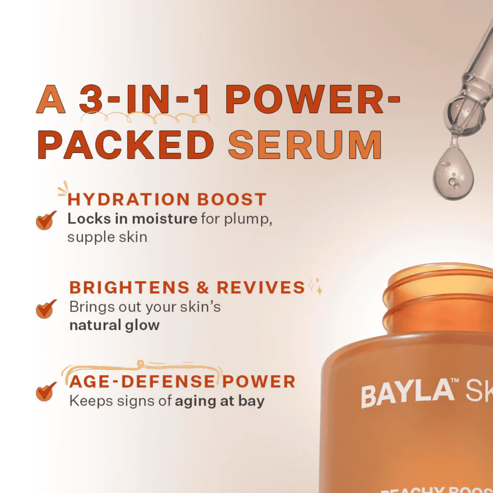 Bayla Skin Peach & 2% Alpha Arbutin Triple-Action Face Serum - Dista