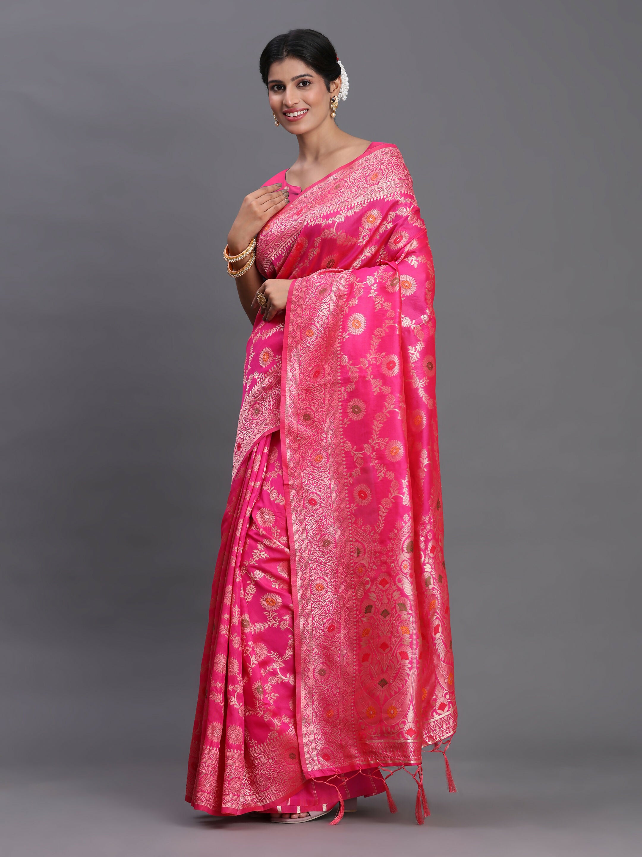 Astita Banarasi Silk Pink Saree