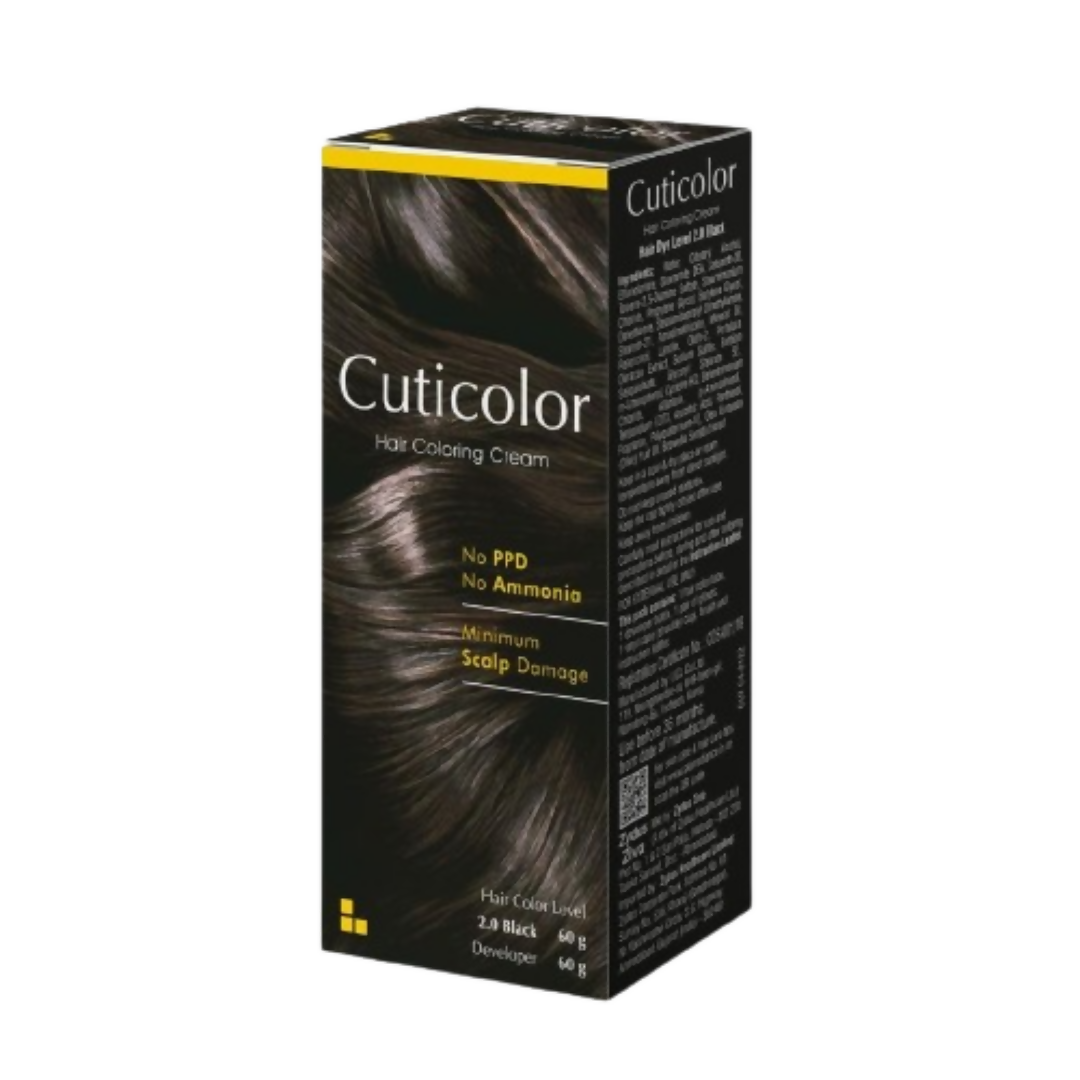 Cuticolor Hair Color Cream - Black - Distacart