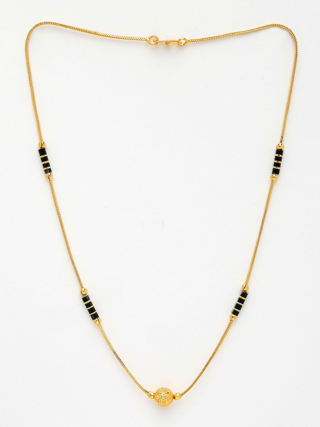 NVR Women's Set of 2 Black Gold-Polished & Beaded Mangalsutra - Distacart