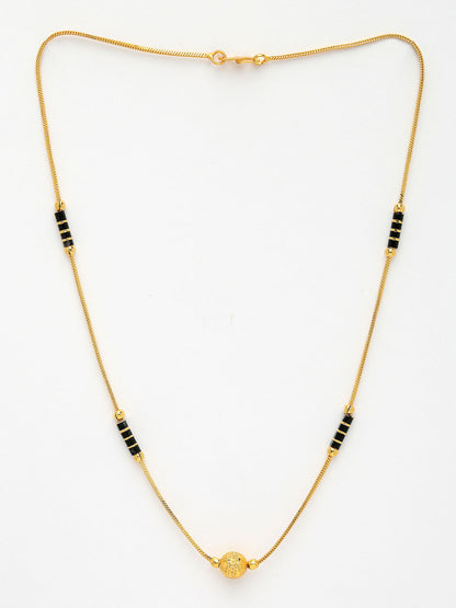 NVR Women's Set of 2 Black Gold-Polished & Beaded Mangalsutra - Distacart