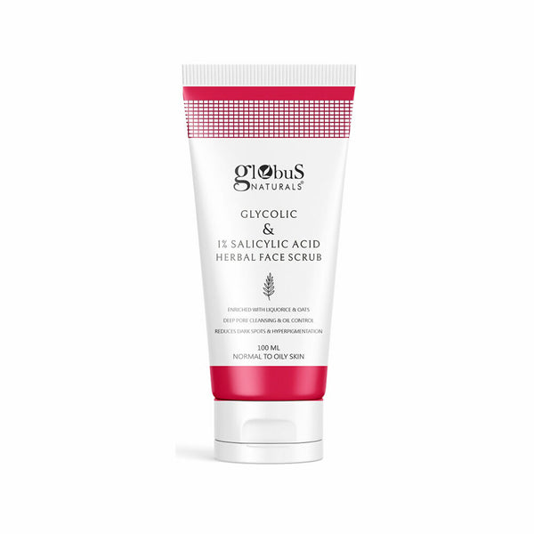Globus Naturals Glycolic & 1% Salicylic Acid Herbal Anti Acne Face Scrub - Distacart