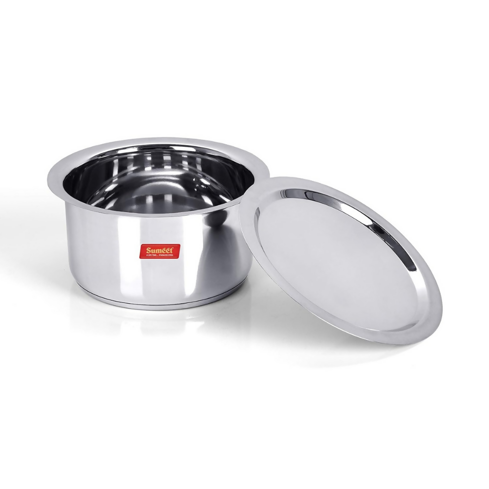 Sumeet Big Size Stainless Steel Induction Bottom Gas Stove Friendly Container - Dista