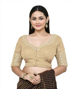 Thumbnail for Joban Fashion Women's Beige Embroidered Stitched Blouse