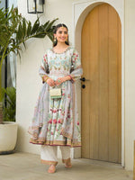 Thumbnail for Functional Designer Sky Jam Silk Anarkali suit with Dupatta-Anbazaar - Distacart