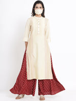 Thumbnail for Juniper Ivory Viscose Rayon Kurta - Distacart