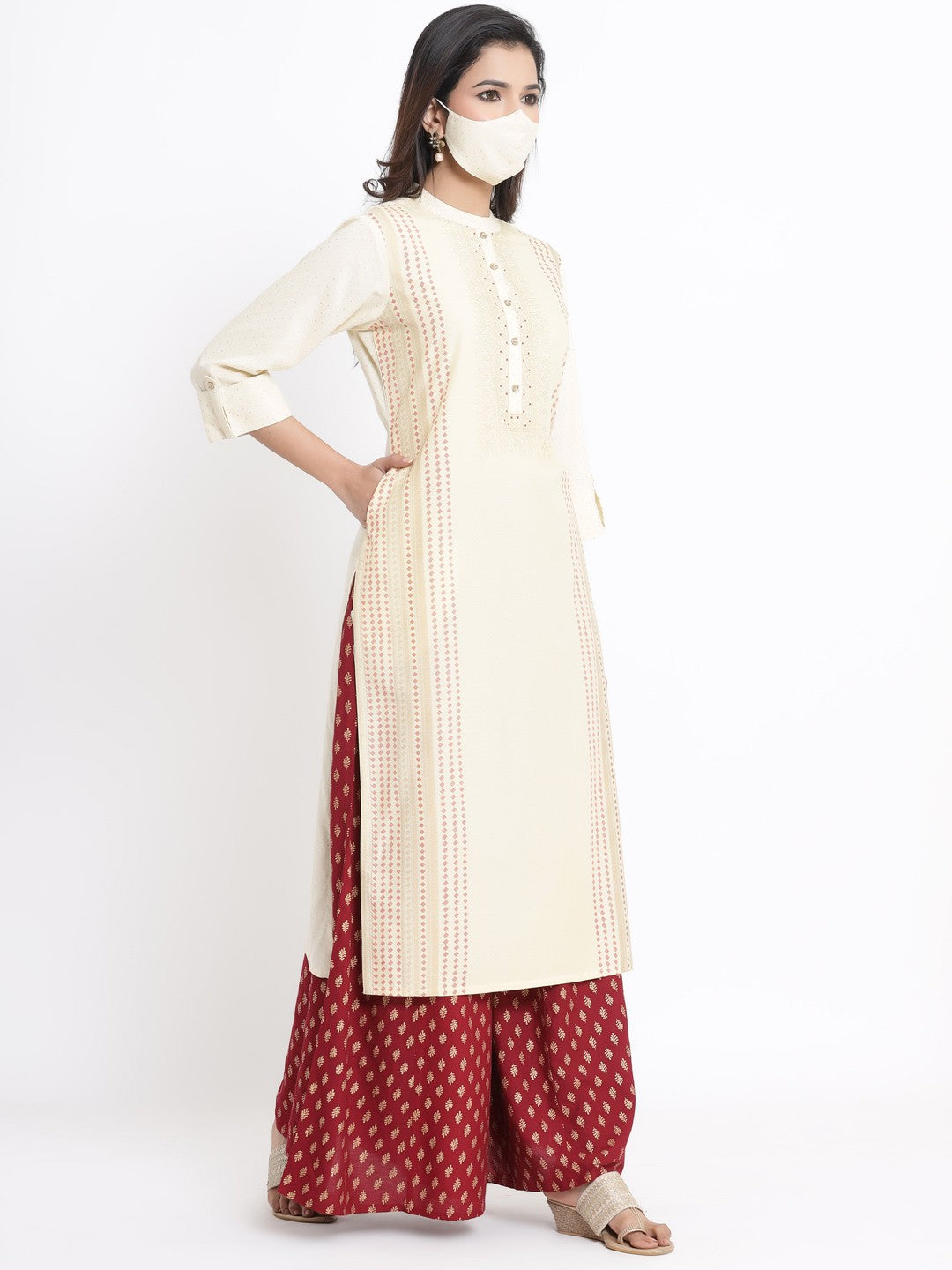 Juniper Ivory Viscose Rayon Kurta - Distacart
