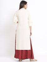 Thumbnail for Juniper Ivory Viscose Rayon Kurta - Distacart