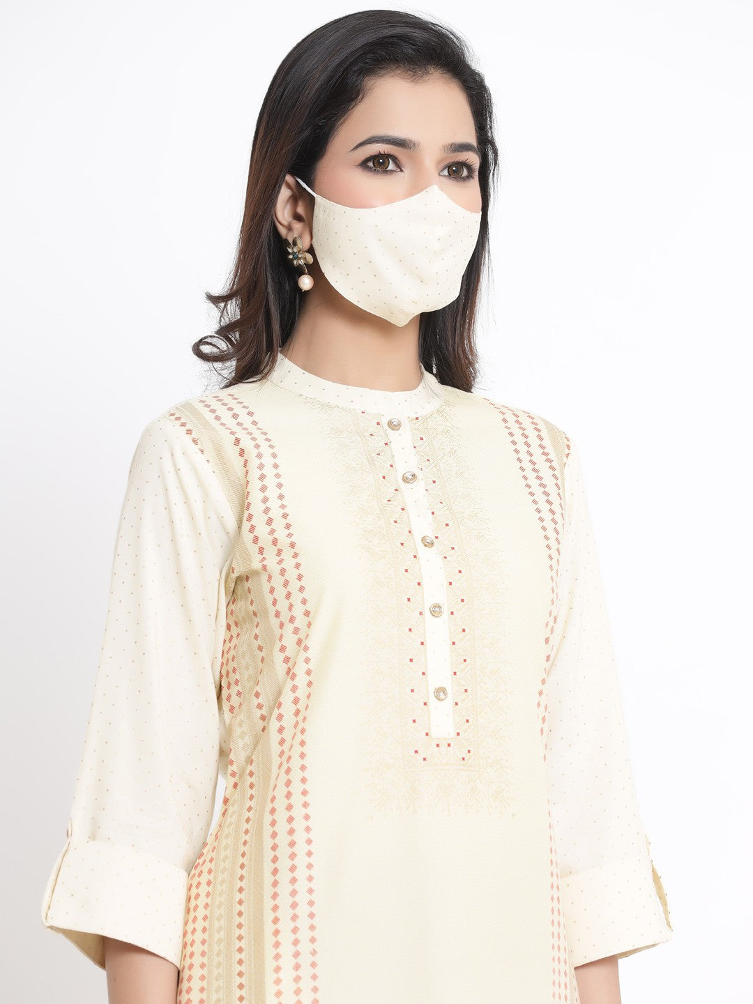 Juniper Ivory Viscose Rayon Kurta - Distacart