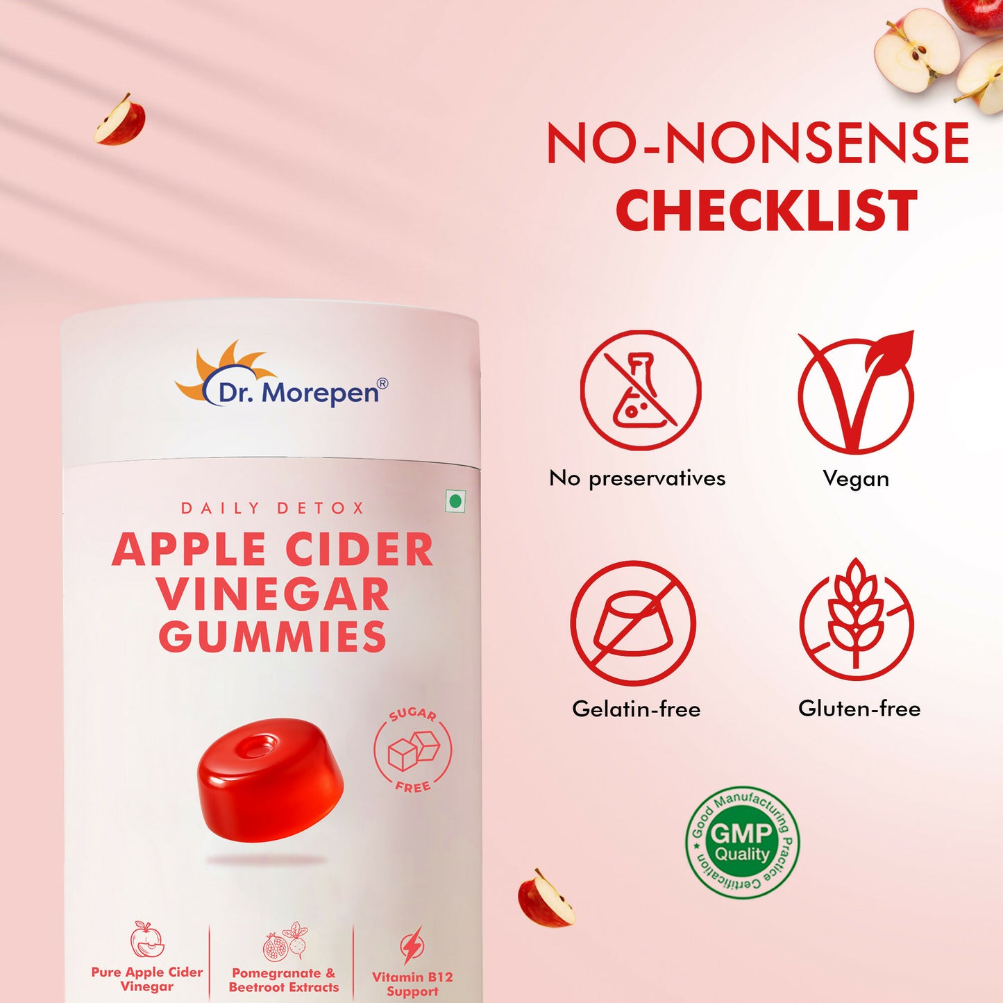 Dr. Morepen Apple Cider Vinegar Gummies - Apple Flavor - Distacart