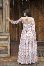 Thumbnail for Aayaa Georgette Gown With Heavy Digital Print - Multi Color - Distacart