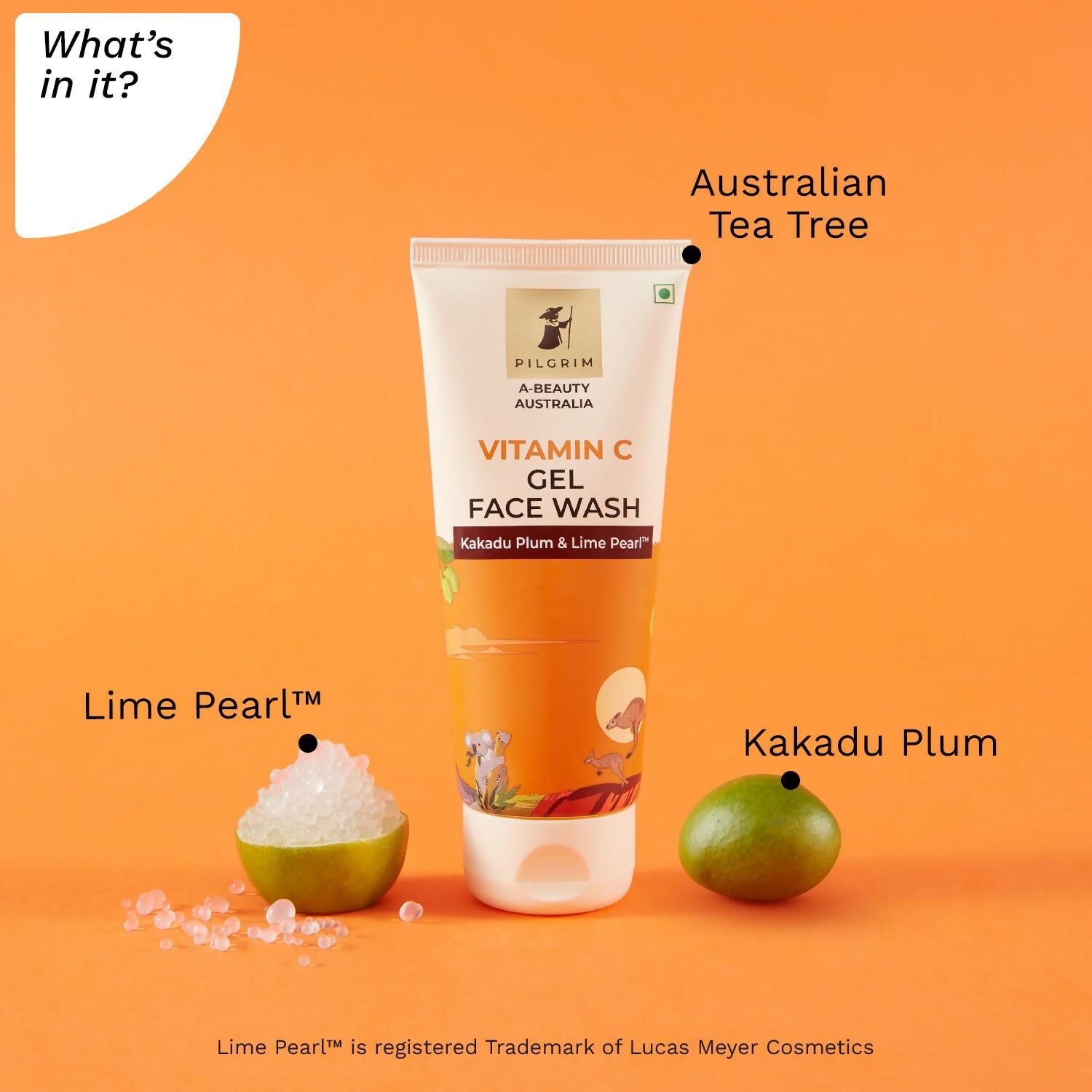Pilgrim Australian Vitamin C Gel Face Wash For Glowing Skin With Kakadu Plum & Lime Pearl - Distacart