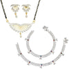 AanyaCentric Gold-plated Mangalsutra Pendant Earring Set & Silver Plated Anklet - Distacart