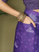 Thumbnail for Astita Cotton Violet Saree
