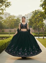 Thumbnail for Lehenga Mart Designer Indian Wedding Lehenga Choli-Green - Distacart