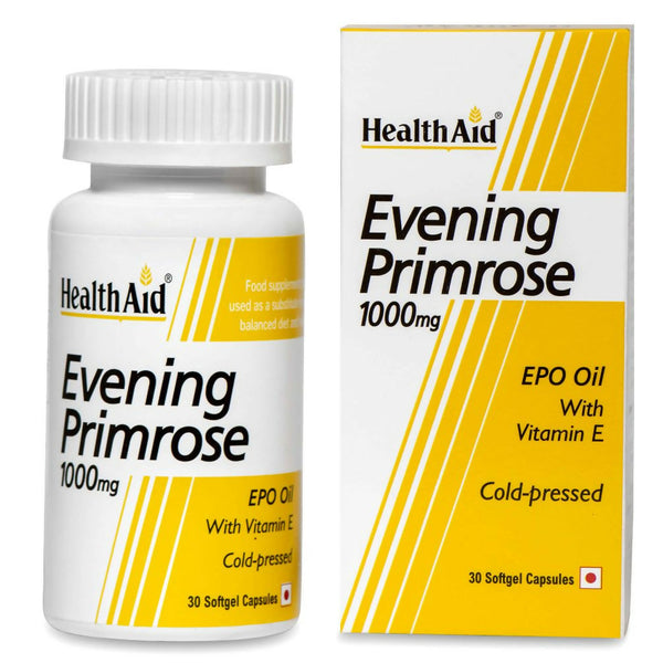 HealthAid Evening Primrose Oil 1000 mg With Vitamin E Softgel Capsules - Distacart