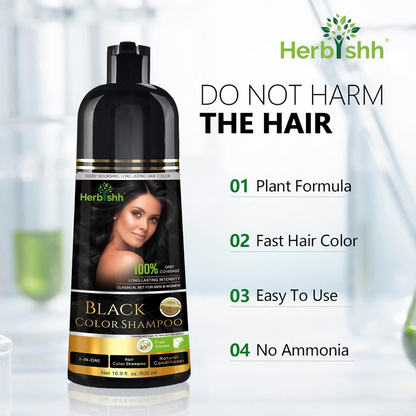 Herbishh Black Hair Color Shampoo - Distacart