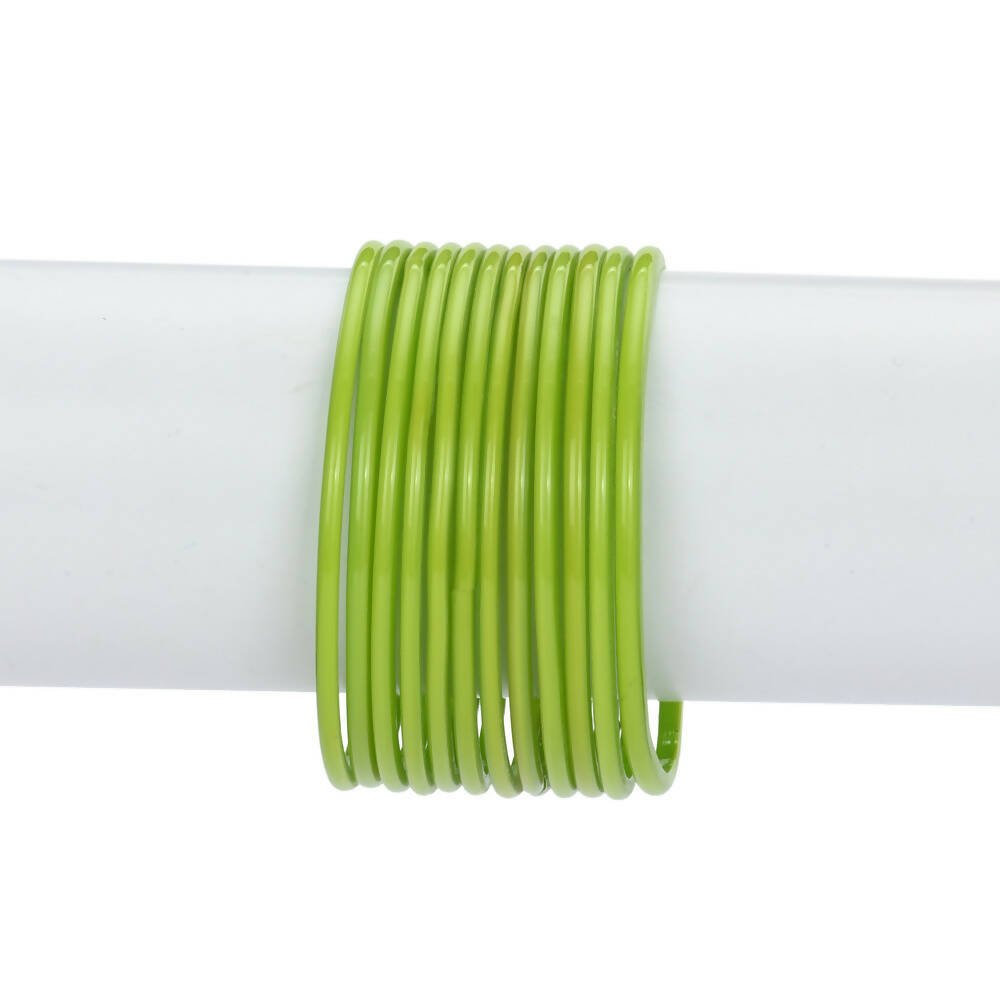 Afast Shining Green Glass Party, Wedding, Daily Use Bangle Set, Pack Of 12 - Distacart