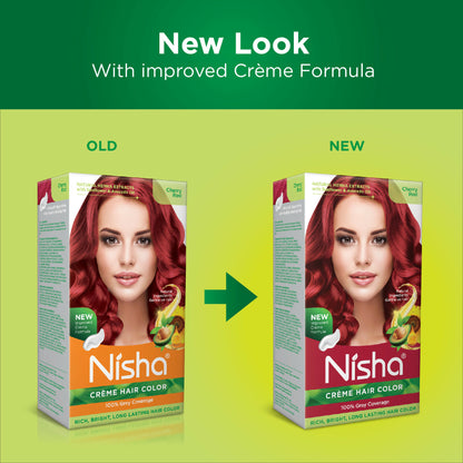 Nisha Creme Hair Color for Women - Cherry Red - Distacart