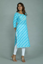 Thumbnail for Alvano Women's Stylish Cotton Blend Laheriya Kurti - Distacart