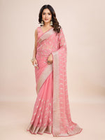 Thumbnail for kasee Floral Embroidered Art Silk Ready to Wear Saree - Distacart