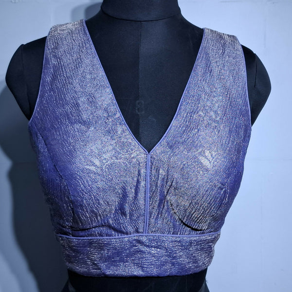 Kia Fashions Lilac Crush Tissue Self Design Readymade Blouse - Distacart